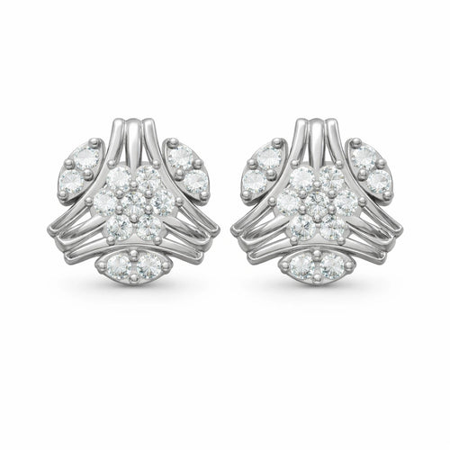Floral Silver Stud Earrings for Women | 925 Sterling Silver Stud Earring