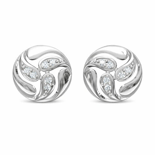 Sivra Swirl Circle 925 Silver Stud Earrings | Sterling Silver for Girls
