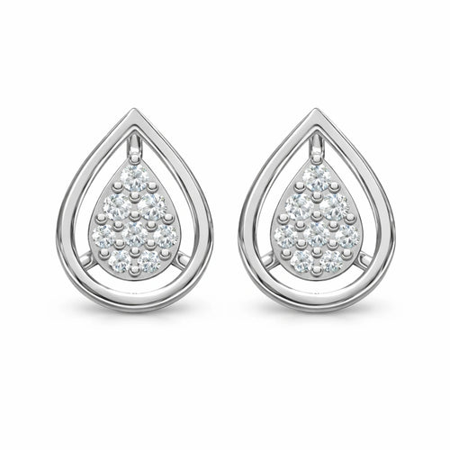 Pear Shape Silver Stud Earrings for Women | 925 Sterling Silver Jewelry