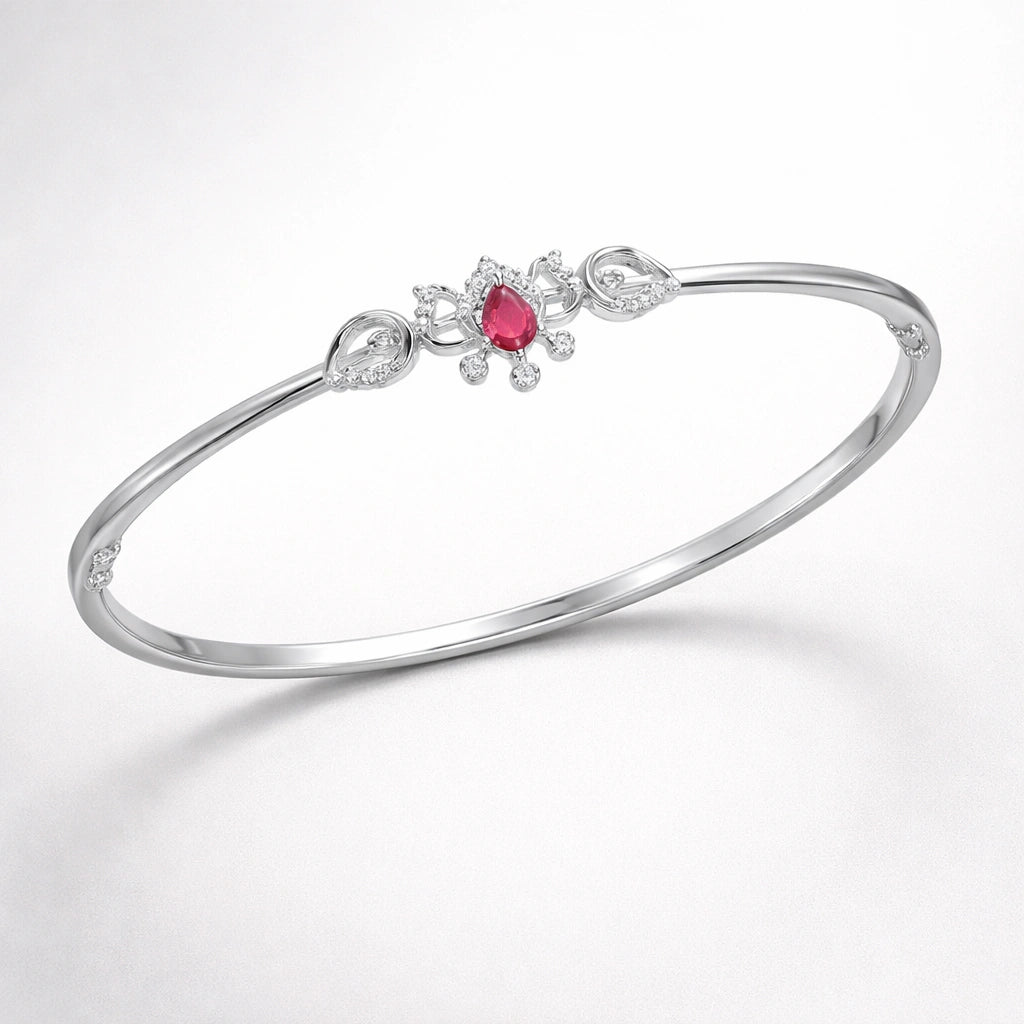 925 Sterling Silver Ruby Motif Bracelet | Pure 925 Silver