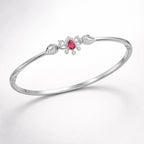 925 Sterling Silver Ruby Motif Bracelet | Pure 925 Silver