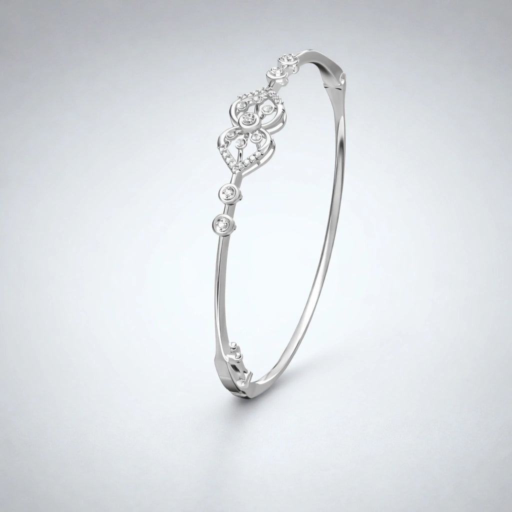 925 Sterling Silver Diamond Motif Bracelet