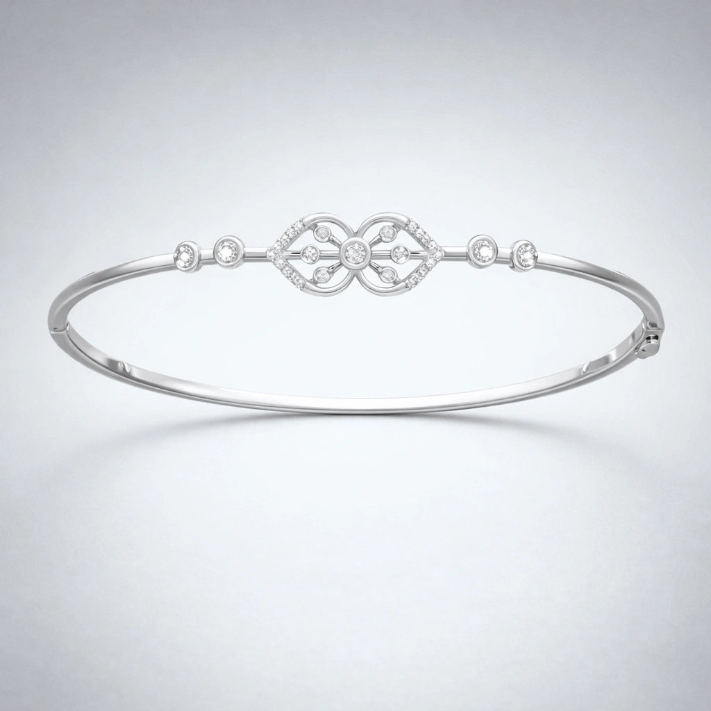 925 Sterling Silver Diamond Motif Bracelet