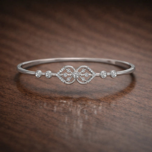 925 Sterling Silver Diamond Motif Bracelet