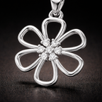 Floral AD Diamond Pendant in 925 Sterling Silver | 925 Sterling Silver