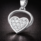 Round Loop Heart AD Diamond Pendant in 925 Sterling Silver