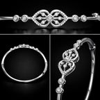 925 Sterling Silver Diamond Motif Bracelet