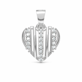 Elegant Heart Shape AD Diamond Pendant in 925 Sterling Silver
