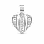 Elegant Heart Shape AD Diamond Pendant in 925 Sterling Silver