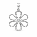 Floral AD Diamond Pendant in 925 Sterling Silver | 925 Sterling Silver