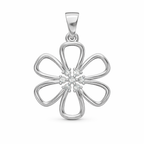 Floral AD Diamond Pendant in 925 Sterling Silver | 925 Sterling Silver