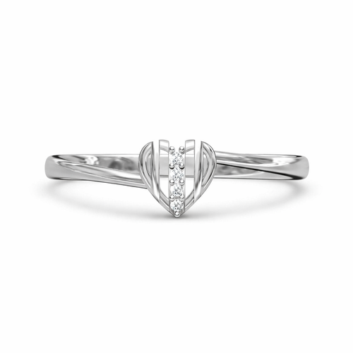 Elegant Heart AD Diamond Ring in 925 Sterling Silver