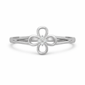 Elegant Floral AD Diamond Ring in 925 Sterling Silver