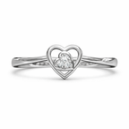 Layered Heart Cluster AD Diamond Ring in 925 Sterling Silver