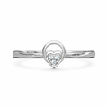 Minimal Heart Circle AD Diamond Ring in 925 Sterling Silver