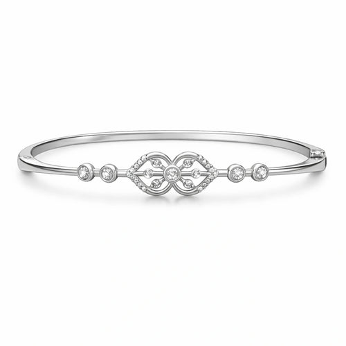 925 Sterling Silver Diamond Motif Bracelet