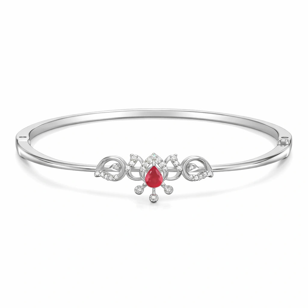 925 Sterling Silver Ruby Motif Bracelet | Pure 925 Silver