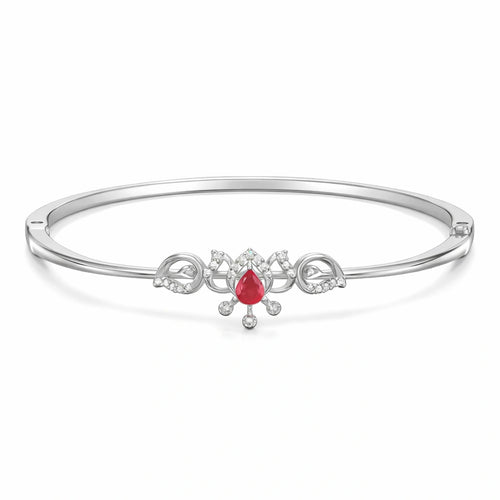 925 Sterling Silver Ruby Motif Bracelet | Pure 925 Silver