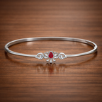 925 Sterling Silver Ruby Motif Bracelet | Pure 925 Silver