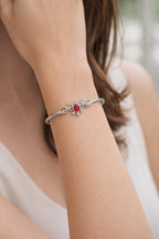 925 Sterling Silver Ruby Motif Bracelet | Pure 925 Silver