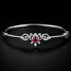925 Sterling Silver Ruby Motif Bracelet | Pure 925 Silver