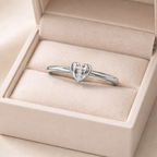 Elegant Heart AD Diamond Ring in 925 Sterling Silver