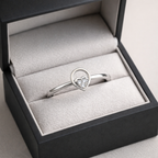 Minimal Heart Circle AD Diamond Ring in 925 Sterling Silver