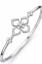 925 Sterling Silver Floral Diamond Bracelet