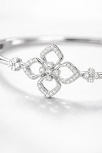 925 Sterling Silver Floral Diamond Bracelet