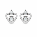 Heart shape 925 sterling silver stud earrings for women